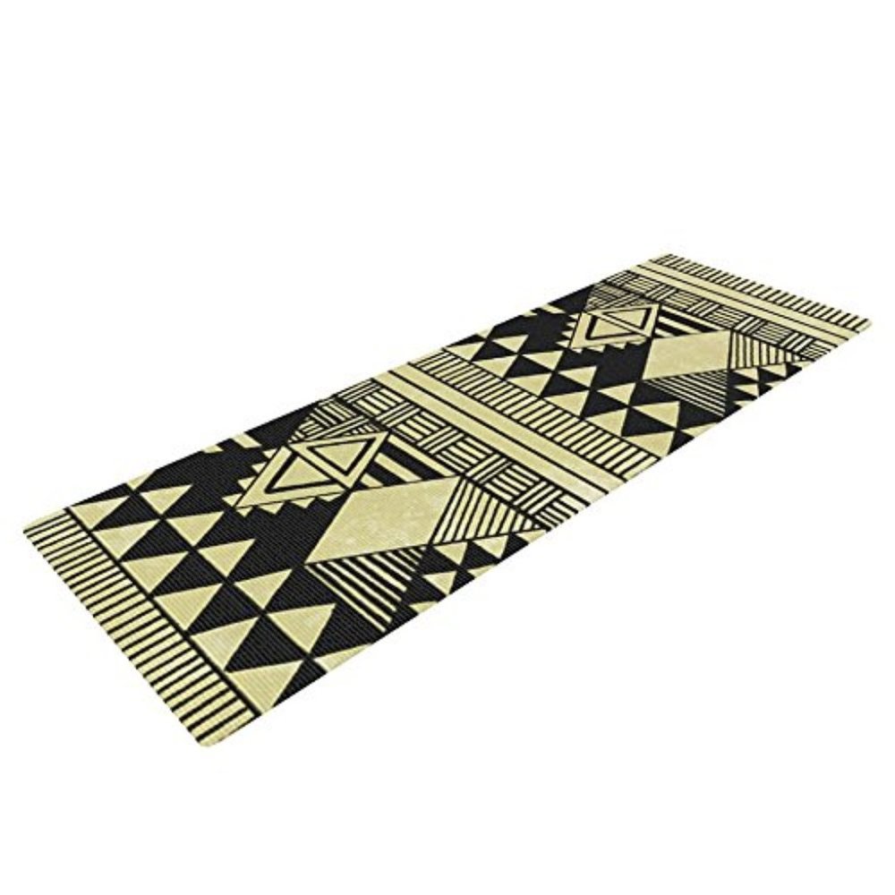 Geometric Black and Gold Yoga Mat